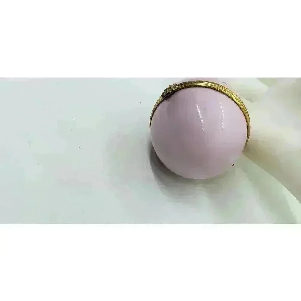 Vintage Limoges France Trinket Box Egg Solid Pink Undecorated Blank 1950 Malbec